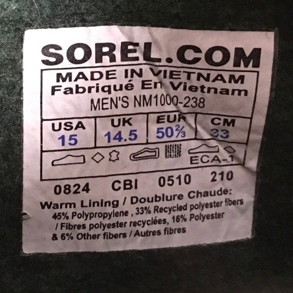 Sorel Caribou Men\'s‎ Snow Winter Boots Duck Leather Sherpa Lining Size 15 main image 5